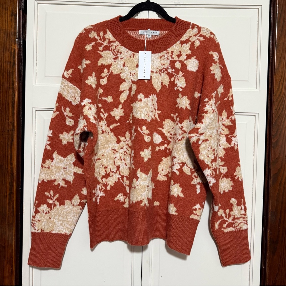 NWT Baltic Born Legend Floral Sweater in Rust Size XL